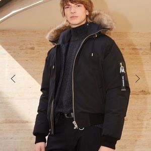 NWT THE KOOPLES CROPPED BLACK NYLON DOWN JACKET WITH HOOD bomber puffer coat